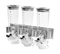 Luzhengyang Dispenser trasparente per alimenti secchi da parete con piccole tazze, preserva la freschezza e risparmia spazio per caramelle, cereali e noci, organizer ermetico da cucina | - Argento