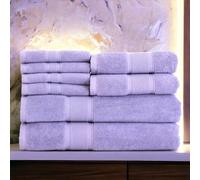 Luzia Set di asciugamani da 8 pezzi, 100% cotone turco, qualità premium, 2 asciugamani da bagno, 2 asciugamani per le mani e 4 asciugamani (lavanda)