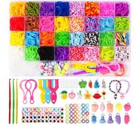 LUZOON 2500+ Elastique Bracelet, 30 Couleurs Bracelet Elastique Enfant Elastiques pour Bracelets Kit Elastiques Loom Rubber Fabrication Creation, Enfant Idee Cadeau Anniversaire