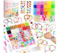 LUZOON 3000+ Braccialetto elastico per bambini, kit di 37 colori elastici per braccialetto, kit elastici Loom Rubber, perline adatte per realizzare attività manuali per bambini (37 colori 3000+)