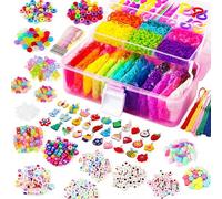 LUZOON Elastici per Braccialetti Kit XXL, 12000+ PCS 30 Colori Kit Braccialetti Bambina Loom Bands Con Scatola a Tre Strati Fai da te di Gomma Bracciale Compleanno di Regalo (Rosa)