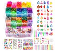 LUZOON Elastici per Braccialetti Kit XXL, 15000+ PCS 45 Colori Kit Braccialetti Bambina Loom Bands Con Scatola a Tre Strati Fai da te di Gomma Bracciale Compleanno di Regalo (Bianco)