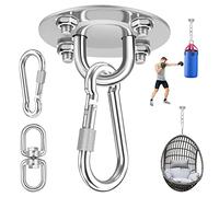 LUZOON Gancio Soffitto in Acciaio Inossidabile 450 kg capacità Portante 360° Rotazione, Ganci Altalena Cuscinetto con Fissaggio a Vite per Sacco da Boxe, Sedia Sospesa, Altalena, Yoga, Amaca