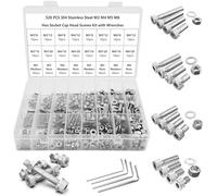 LUZOON M3 M4 M5 M6 520 Pezzi Bulloni e Dadi Rondelle Acciaio Inossidabile 304 Set,Viti Bulloni,Esagonali Viti e Rondelle,Viti Assortimento Viti a Brugola