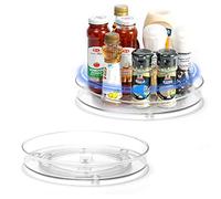LUZOON Organizer Girevole, Lazy Susan 360° Per Cucina Vassoi Girevoli Vassoio Girevole Portaoggetti Girevole Portaspezie Vassoio Portaoggetti Per Spezie, Frutta, Snack (23CM+27CM)