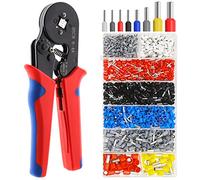 LUZOON Pinze Crimpatrice Rosso +1400 Piezzi Connettore del Cavo, Pinza Crimpatrice per Capicorda 0.25-10 mm² Terminale Isolato Capicorda Terminali a Crimpare