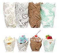 LUZOON Pirottini per Muffin, 200 Pezzi Pirottini di Carta Pirottini per Muffin e Cupcake, Adatto per Muffin, Panifici, Catering, Matrimoni e Compleanni (Tulipp) (200 Pezzi ②)