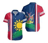 LuzoyaoLZY 3D Stampato Namibia Bandiera Mappa Hawaii Camicie a Maniche Corte Africa Dashiki Spiaggia Camicie per Gli Uomini Pulsante Dup Camicetta Tee Tops