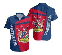 LuzoyaoLZY 3D Stampato Namibia Bandiera Mappa Hawaii Camicie a Maniche Corte Africa Dashiki Spiaggia Camicie per Gli Uomini Pulsante Dup Camicetta Tee Tops