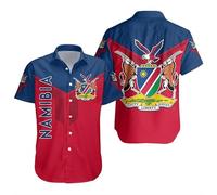 LuzoyaoLZY 3D Stampato Namibia Bandiera Mappa Hawaii Camicie a Maniche Corte Africa Dashiki Spiaggia Camicie per Gli Uomini Pulsante Dup Camicetta Tee Tops