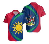 LuzoyaoLZY 3D Stampato Namibia Bandiera Mappa Hawaii Camicie a Maniche Corte Africa Dashiki Spiaggia Camicie per Gli Uomini Pulsante Dup Camicetta Tee Tops