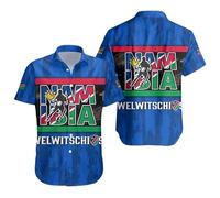 LuzoyaoLZY 3D Stampato Namibia Bandiera Mappa Hawaii Camicie a Maniche Corte Africa Dashiki Spiaggia Camicie per Gli Uomini Pulsante Dup Camicetta Tee Tops
