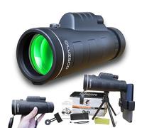 Luzsco Monocolo per adulti ad alta potenza 10 x 42 - telescopio monoculare compatto impermeabile con treppiede e adattatore per smartphone, telescopio prisma BAK4 leggero per bird watching