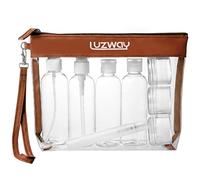 LUZWAY Borsa da Toilette da Viaggio,Beauty Case da Viaggio Trasparente, Set Bottigliette da Viaggio per Aereo 8 Pezzi Contenitori Liquidi 100ml kit Viaggio Aereo Accessori Utili Buste Donna Uomo