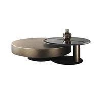 LUZZILE Mesa para Centro De Sala Set di tavolini da caffè Rotondi in Acciaio Inossidabile, Design Minimalista, for Piccoli spazi Domestici, for Il Soggiorno Tavolino da caffè(100x100x32cm)