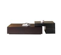 LUZZILE Mesa para Centro De Sala Tavolino da caffè in Legno massello, Combinazione di Colori fumé, Design Moderno for Soggiorno e casa Tavolino da caffè(A)