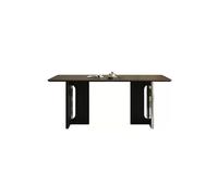 LUZZILE Mesa para Centro De Sala Tavolo da Pranzo in Pietra Nera in Stile Vintage for Uso Domestico, Tavolo da Pranzo Rettangolare, Tavolo da Pranzo e Set di sedie Tavolino da caffè(160x80x75cm)