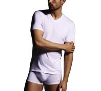 LVB T-Shirt Scollo a V Profondo in Cotone Supima Stretch Cotton Uomo, Bianco, 4/M