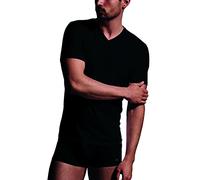 LVB T-Shirt Scollo a V Profondo in Cotone Supima Stretch Cotton Uomo, Nero, 7/XXL