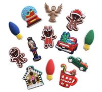 LVBIYDU Ciondoli decorativi per scarpe a forma di omino di pan di zenzero, per adolescenti, ragazze, ragazzi, bambini, Natale, vacanze, fiocco di neve, Babbo Natale, pupazzo di neve, renna, elfo