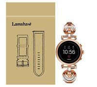 LvBu Bracciale da donna in acciaio inox compatibile con Fossil Sloan HR, cristallo con strass e diamante per Fossil Sloan HR Smartwatch