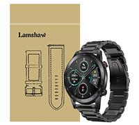 LvBu Cinturino compatibile con Honor Magic Watch 2, cinturino classico in acciaio inox per Huawei Honor Magic Watch 2, Nero , 46mm, Classico