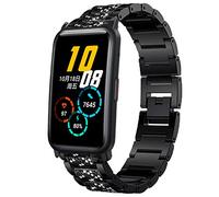 LvBu Cinturino compatibile con Honor Watch ES, cinturino in metallo da donna di alta qualità, in acciaio inox, per Honor Watch ES Smartwatch, Nero , Moderno