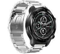 LvBu Cinturino compatibile con Ticwatch Pro 3, cinturino classico in acciaio inox per smartwatch Ticwatch Pro 3, argento, Classico