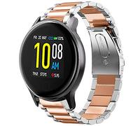 LvBu Cinturino compatibile con UMIDIGI Uwatch 2S, cinturino classico in acciaio inox per smartwatch UMIDIGI Uwatch 2S, Argento-oro rosa, Classico