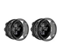 LvBu Custodia Compatibile per Garmin Swim 2, [2 Pezzi] Antiurto Schermo TPU Protezione Cover Protettiva per Garmin Swim 2 (Nero+Nero)