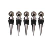 LVCHAO 5Pcs Bar Tool Conical Wine Stoppers Sealed Metal Champagne Stopper Reusable Storage Twist cap Plug Home per Cucine e Bar(Black)