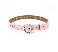 LVCHAO Cintura punk for bambini, studenti, ragazzi e ragazze, jeans, a forma di cuore, con traforato, donna, rosa, azzurro cielo per uomo e donna(Pink)