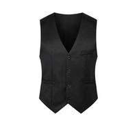LVCHAO Gilet da uomo di marca, slim fit, con scollo a V, stile coreano, elegante, formale, lavoro, matrimonio(Black,5XL)