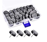 Lvcky - Set di 36 cuscinetti con chiodi da posizionare sotto i piedi di mobili in legno, sedie, tavoli e sgabelli, 24 mm, colore: nero
