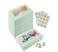 Lvcky - Set di confezioni regalo in carta per 12 pirottini, imballaggi per dolcetti, biscotti e pasticcini, lunghezza 20,3 cm