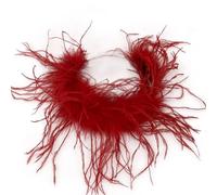 LVCOMEFF Collana girocollo in pizzo naturale con piume di struzzo per donne, soffici piume, accessori alla moda per feste di nozze