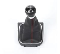 LVDLRAJJ Compatibile Con VW Per Golf 5 Pomelli leva cambio | Per Jetta MK5 2004-2010 Auto 5/6 Speed Stick Pomello Cambio Con Custodia In PU Con Collare Di Avvio(6 Speed Red Line)