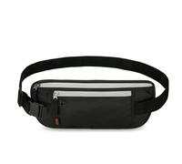 LVFXQRXO Borsa a canguro Sacca Sportiva In Vita Leggera In Giro Per La Cintura In Vita Elastico Sacca In Rete Traspirante Adatto A Camminata Di Cani, Ciclismo, Escursioni-Nero E Grigio