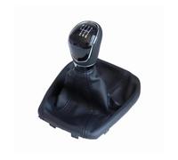 LVGVZTTGKM Pomello Con Copertura Pomello Leva Cambio Manuale Aggiornamento Per Ford Escort 5 Marce/6 Marce PVC Nero/Argento Elegante Del Cambio 1 Pezzo Manopola Con Copertura