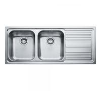 Franke: Lavello due vasche con gocciolatoio a destra Logica Line LLL 621 101.0086.271 finitura dekor da 116x50 cm