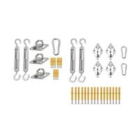 lvifloae 1 Set Kit Hardware per Vela Ombra, Accessori Hardware per Vela Parasole in Acciaio Inossidabile per Vela Rettangolare, Tenditori Antiruggine, Viti, Bulloni ad Espansione per