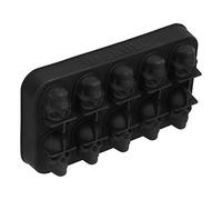 lvifloae 10 griglie 3d cranio cubo ghiaccio stampo scheletro caposquadra stampo in silicone nero vassoio di ghiaccio di Halloween con coperchio e imbuto per cottura al cioccolato