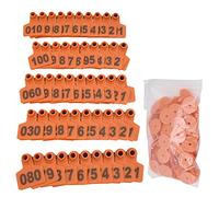 lvifloae 100 pezzi di etichette auricolari per bestiame, etichette per orecchie di maiale in TPU durevole, etichette auricolari numerate per bovini, marcatore anti-deformazione (Arancia)