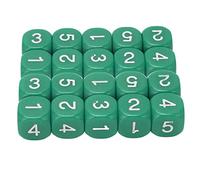 lvifloae 20 PCS 6 Sided Number Dice Round Corner Plastic Dice Set for Board Games Math Teaching Classroom Supplies Blue (Verde)