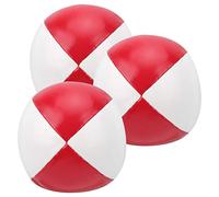 lvifloae 3pcs Set di Palle da Giocoleria in Pelle PU, Sfere per Prestazioni Portatili di Performance Portatili per Il Tempo Libero a Interni Leggeri e durevoli per Principianti (Rosso (Rojo y Blanco)