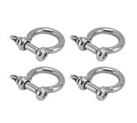 lvifloae 4 Pack M8 304 Stainless Steel Bow Shackles Japanese Style D Ring Lifting Shackle with Round Pin for Marine Rigging Towing, And Industrial Use (M5)