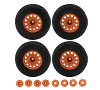 lvifloae 4 pezzi di camion per camion per rotta corta RC pneumatici durevoli per alte prestazioni fuori strada in gomma in gomma con 12 mm da 14 mm 17 mm adattatori esagonali per ARRMA (Arancia)