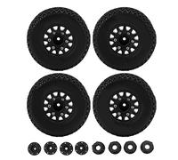 lvifloae 4 pezzi di camion per camion per rotta corta RC pneumatici durevoli per alte prestazioni fuori strada in gomma in gomma con 12 mm da 14 mm 17 mm adattatori esagonali per ARRMA (Nero)
