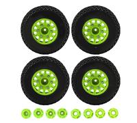 lvifloae 4 pezzi di camion per camion per rotta corta RC pneumatici durevoli per alte prestazioni fuori strada in gomma in gomma con 12 mm da 14 mm 17 mm adattatori esagonali per ARRMA (Verde)
