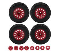 lvifloae 4 pezzi di camion per camion per rotta corta RC pneumatici durevoli per alte prestazioni fuori strada in gomma in gomma con 12 mm da 14 mm 17 mm adattatori esagonali per ARRMA (Rosso)